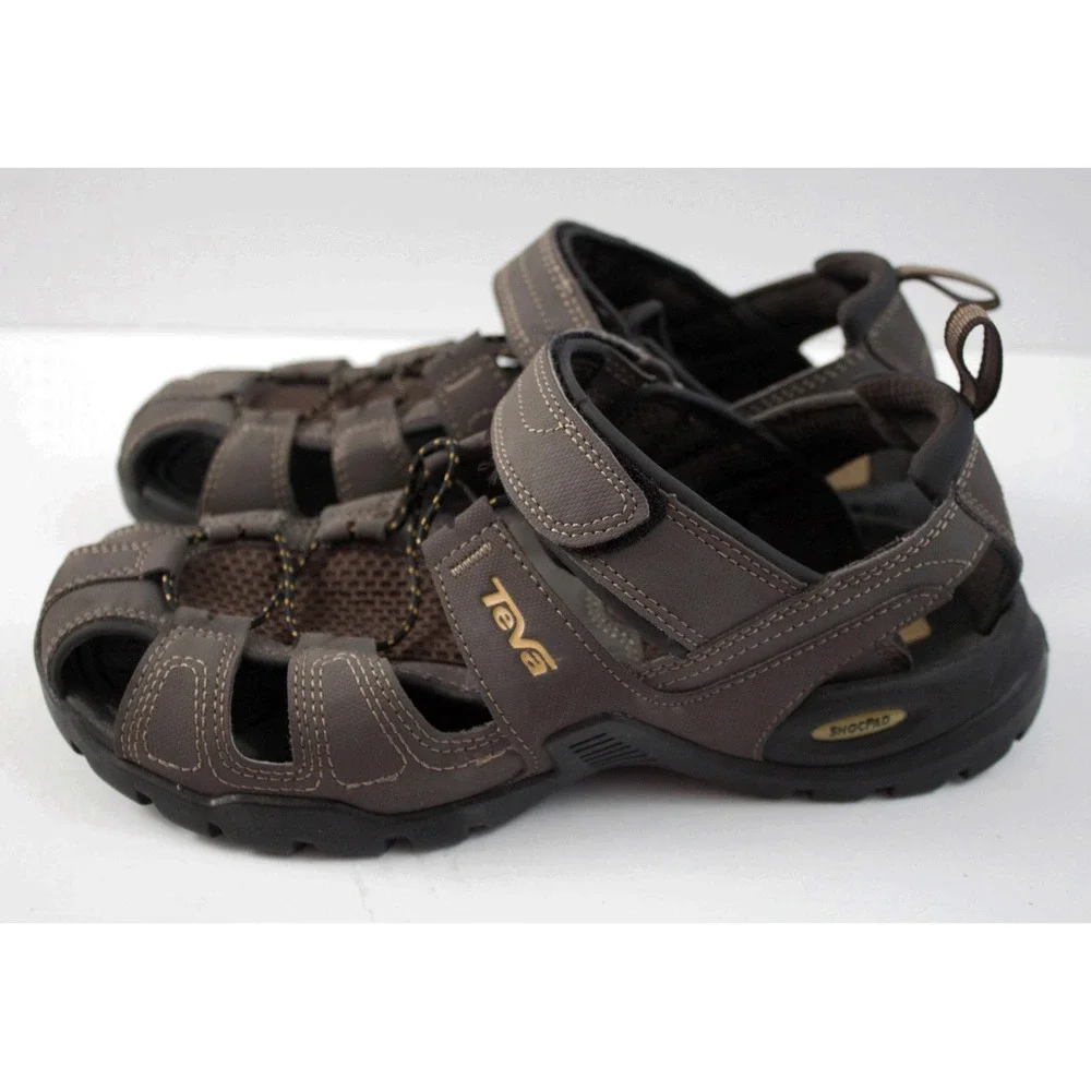 Teva Forebay Fisherman Mens‎ Sport Hiking Sandals Shoc Pad Walking Brown Size 8